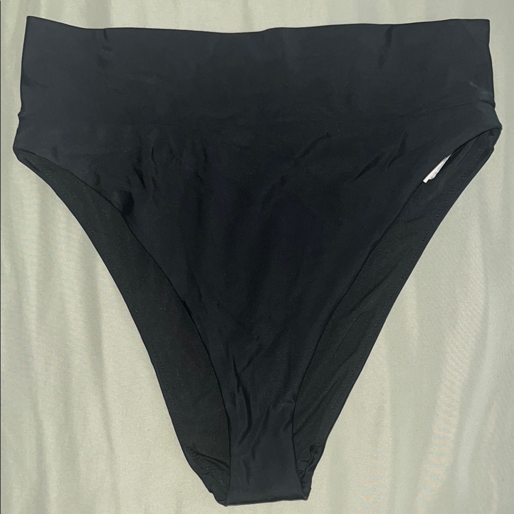 High-Waisted Black Bikini Bottom